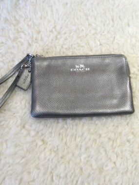 Coach Metallic Small Corner Zip Wristlet